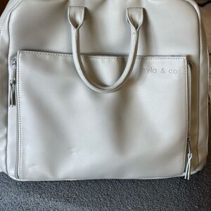 Chic Cream Backpack with Front Pocket